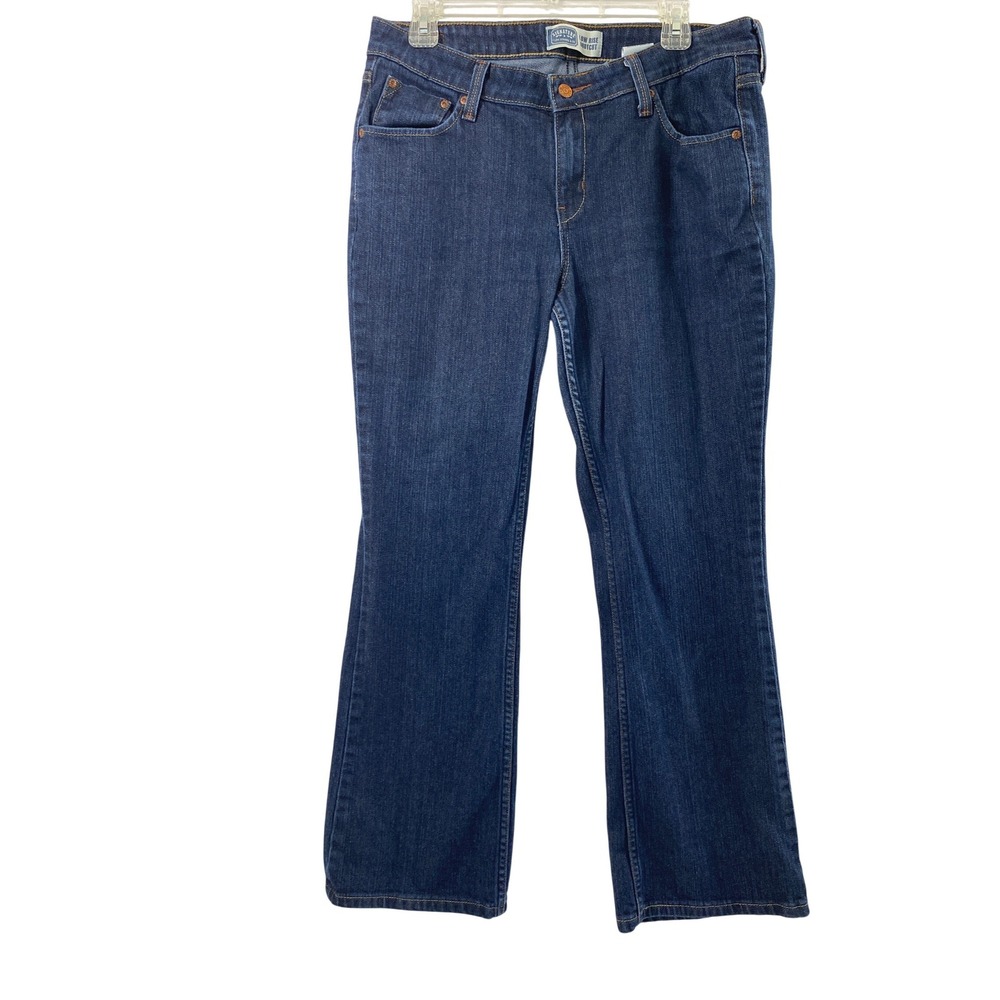 Levi Strauss Signature Jeansโ Women 12 Low Rise Bootcut Dark Wash Denim